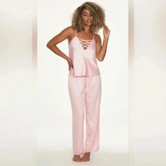 Frederick's Of Hollywood Summer Lattice Lacing Pj 2Pc Set - Picture 1 of 2